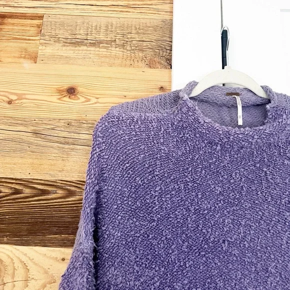 Free People Cuddle Up Pullover Sweater Purple - Picture 4 of 4